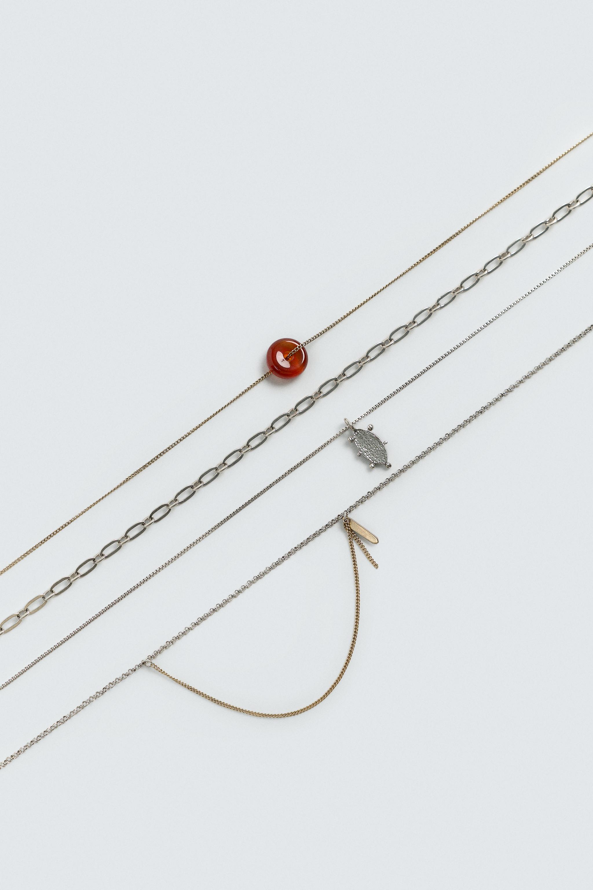 LOT DE 4 COLLIERS COMBINÉS